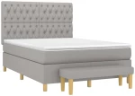 ΚΡΕΒΑΤΙ BOXSPRING ΜΕ ΣΤΡΩΜΑ ΑΝΟΙΧΤΟ ΓΚΡΙ 140X190 ΕΚ. ΥΦΑΣΜΑΤΙΝΟ 3137389