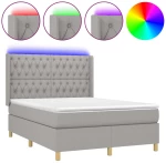 ΚΡΕΒΑΤΙ BOXSPRING ΜΕ ΣΤΡΩΜΑ & LED ΑΝ.ΓΚΡΙ 140X200ΕΚ. ΥΦΑΣΜΑΤΙΝΟ 3139117