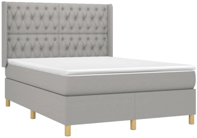 ΚΡΕΒΑΤΙ BOXSPRING ΜΕ ΣΤΡΩΜΑ & LED ΑΝ.ΓΚΡΙ 140X200ΕΚ. ΥΦΑΣΜΑΤΙΝΟ 3139117