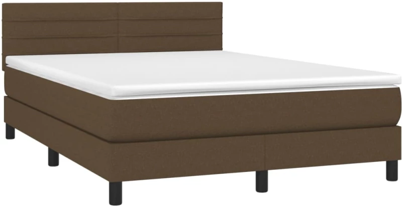 ΚΡΕΒΑΤΙ BOXSPRING ΜΕ ΣΤΡΩΜΑ ΣΚΟΥΡΟ ΚΑΦΕ 140X190 ΕΚ. ΥΦΑΣΜΑΤΙΝΟ 3140132