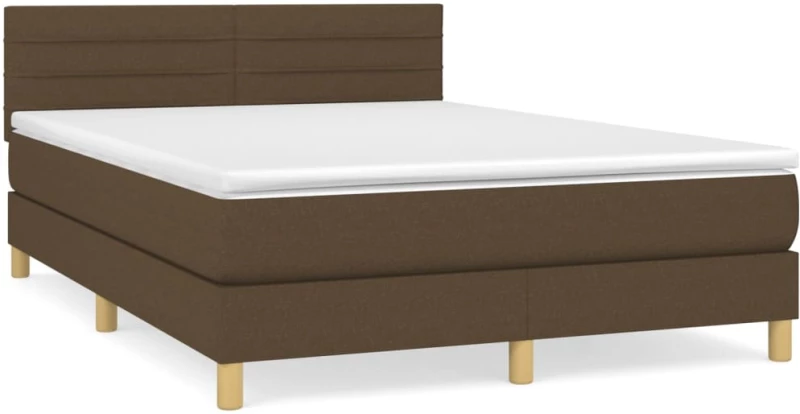 ΚΡΕΒΑΤΙ BOXSPRING ΜΕ ΣΤΡΩΜΑ ΣΚΟΥΡΟ ΚΑΦΕ 140X190 ΕΚ. ΥΦΑΣΜΑΤΙΝΟ 3140692