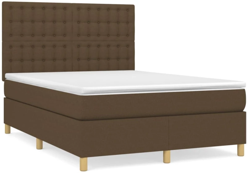 ΚΡΕΒΑΤΙ BOXSPRING ΜΕ ΣΤΡΩΜΑ ΣΚΟΥΡΟ ΚΑΦΕ 140X190 ΕΚ. ΥΦΑΣΜΑΤΙΝΟ 3142652