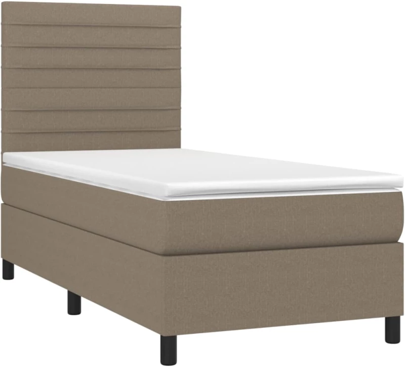 ΚΡΕΒΑΤΙ BOXSPRING ΜΕ ΣΤΡΩΜΑ & LED TAUPE 100X200 ΕΚ. ΥΦΑΣΜΑΤΙΝΟ 3134937