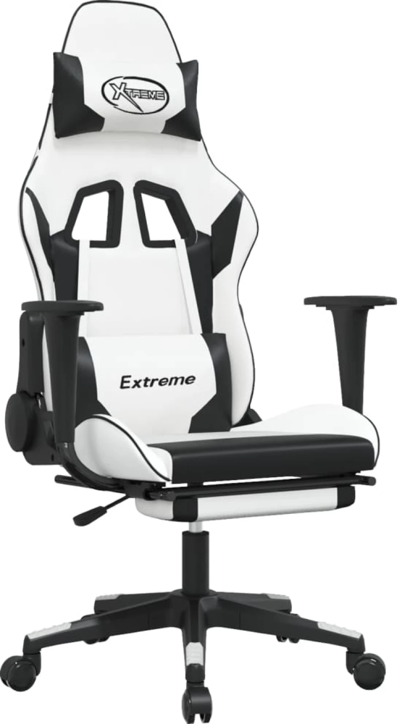 ΚΑΡΕΚΛΑ GAMING ΜΑΣΑΖ ΥΠΟΠΟΔΙΟ ΛΕΥΚΟ & ΜΑΥΡΟ ΑΠΟ ΣΥΝΘΕΤΙΚΟ ΔΕΡΜΑ 345467