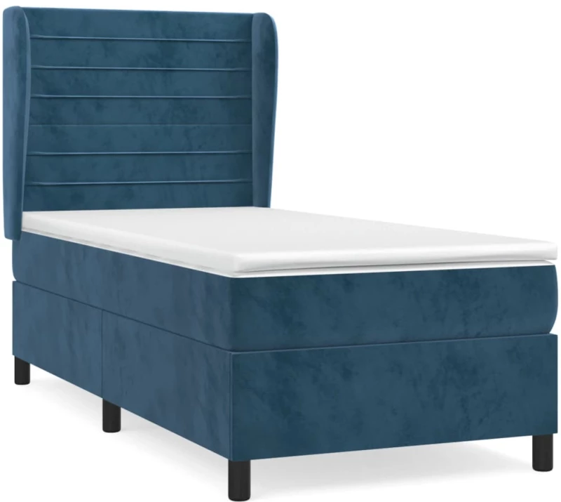 ΚΡΕΒΑΤΙ BOXSPRING ΜΕ ΣΤΡΩΜΑ ΣΚΟΥΡΟ ΜΠΛΕ 80 X 200 ΕΚ. ΒΕΛΟΥΔΙΝΟ 3129241