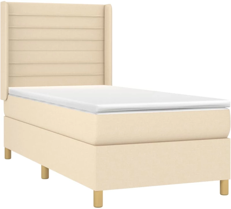 ΚΡΕΒΑΤΙ BOXSPRING ΜΕ ΣΤΡΩΜΑ & LED ΚΡΕΜ 90X200 ΕΚ. ΥΦΑΣΜΑΤΙΝΟ 3138930