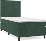 ΚΡΕΒΑΤΙ BOXSPRING ΜΕ ΣΤΡΩΜΑ ΣΚΟΥΡΟ ΠΡΑΣΙΝΟ 100X200ΕΚ. ΒΕΛΟΥΔΙΝΟ 3142890
