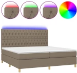 ΚΡΕΒΑΤΙ BOXSPRING ΜΕ ΣΤΡΩΜΑ & LED TAUPE 200X200 ΕΚ. ΥΦΑΣΜΑΤΙΝΟ 3135705