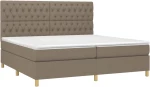 ΚΡΕΒΑΤΙ BOXSPRING ΜΕ ΣΤΡΩΜΑ & LED TAUPE 200X200 ΕΚ. ΥΦΑΣΜΑΤΙΝΟ 3135705