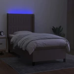 ΚΡΕΒΑΤΙ BOXSPRING ΜΕ ΣΤΡΩΜΑ & LED TAUPE 100X200 ΕΚ. ΥΦΑΣΜΑΤΙΝΟ 3138457