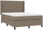ΚΡΕΒΑΤΙ BOXSPRING ΜΕ ΣΤΡΩΜΑ & LED TAUPE 140X200 ΕΚ. ΥΦΑΣΜΑΤΙΝΟ 3138401