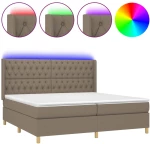 ΚΡΕΒΑΤΙ BOXSPRING ΜΕ ΣΤΡΩΜΑ & LED TAUPE 200X200 ΕΚ. ΥΦΑΣΜΑΤΙΝΟ 3139145