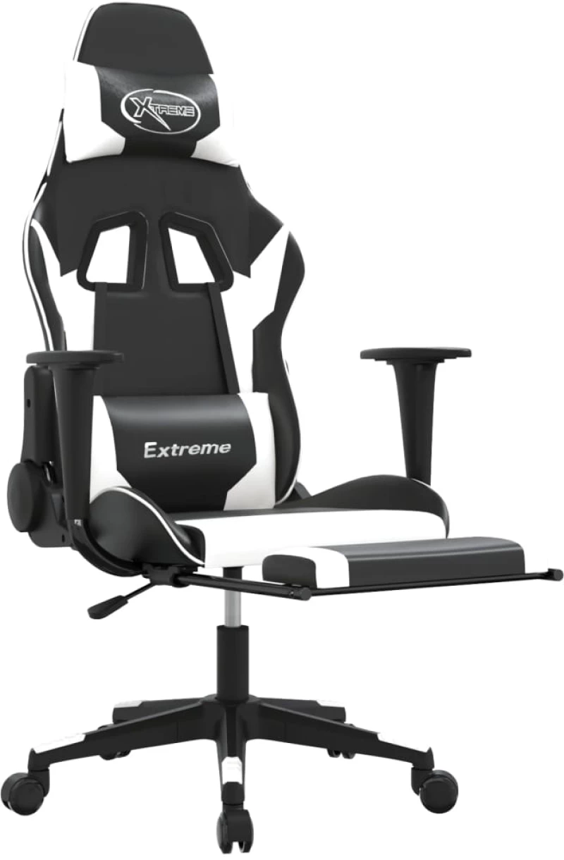 ΚΑΡΕΚΛΑ GAMING ΜΑΣΑΖ ΥΠΟΠΟΔΙΟ ΜΑΥΡΟ/ΛΕΥΚΟ ΑΠΟ ΣΥΝΘΕΤΙΚΟ ΔΕΡΜΑ 3143704