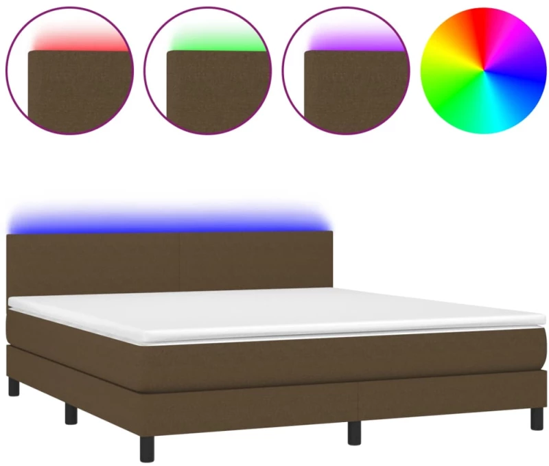 ΚΡΕΒΑΤΙ BOXSPRING ΜΕ ΣΤΡΩΜΑ & LED ΣΚ.ΚΑΦΕ 160X200 ΕΚ ΥΦΑΣΜΑΤΙΝΟ 3133008