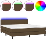 ΚΡΕΒΑΤΙ BOXSPRING ΜΕ ΣΤΡΩΜΑ & LED ΣΚ.ΚΑΦΕ 160X200 ΕΚ ΥΦΑΣΜΑΤΙΝΟ 3133008