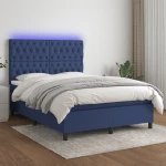 ΚΡΕΒΑΤΙ BOXSPRING ΜΕ ΣΤΡΩΜΑ & LED ΜΠΛΕ 140X190 ΕΚ. ΥΦΑΣΜΑΤΙΝΟ 3135115