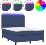ΚΡΕΒΑΤΙ BOXSPRING ΜΕ ΣΤΡΩΜΑ & LED ΜΠΛΕ 140X190 ΕΚ. ΥΦΑΣΜΑΤΙΝΟ 3135115