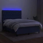 ΚΡΕΒΑΤΙ BOXSPRING ΜΕ ΣΤΡΩΜΑ & LED ΜΠΛΕ 140X190 ΕΚ. ΥΦΑΣΜΑΤΙΝΟ 3135115