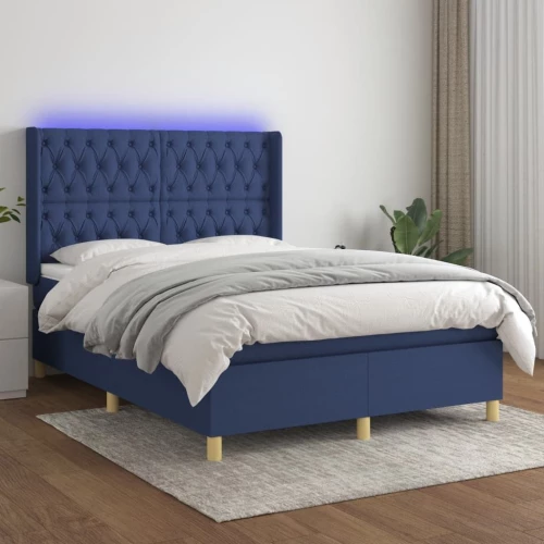 ΚΡΕΒΑΤΙ BOXSPRING ΜΕ ΣΤΡΩΜΑ & LED ΜΠΛΕ 140X190 ΕΚ. ΥΦΑΣΜΑΤΙΝΟ 3139115