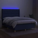 ΚΡΕΒΑΤΙ BOXSPRING ΜΕ ΣΤΡΩΜΑ & LED ΜΠΛΕ 140X190 ΕΚ. ΥΦΑΣΜΑΤΙΝΟ 3139115