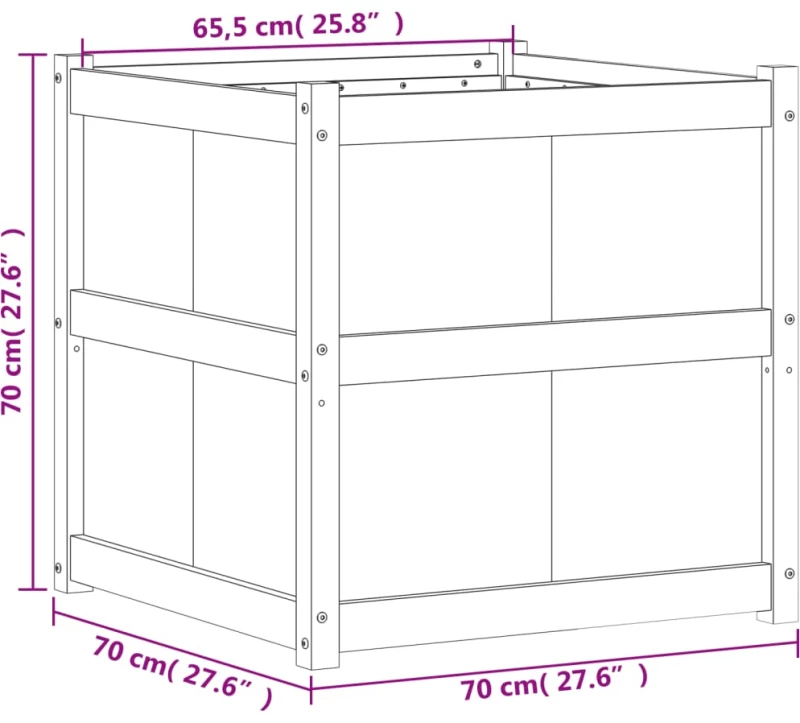 ΖΑΡΝΤΙΝΙΕΡΑ 70 X 70 X 70 ΕΚ. ΑΠΟ ΜΑΣΙΦ ΞΥΛΟ ΨΕΥΔΟΤΣΟΥΓΚΑΣ 837437