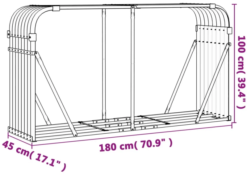 ΞΥΛΟΘΗΚΗ ΑΝ. ΚΑΦΕ 180X45X100 ΕΚ. ΑΠΟ ΓΑΛΒΑΝΙΣΜΕΝΟ ΑΤΣΑΛΙ 364584