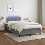 ΚΡΕΒΑΤΙ BOXSPRING ΜΕ ΣΤΡΩΜΑ & LED ΣΚ.ΓΚΡΙ 120X200 ΕΚ ΥΦΑΣΜΑΤΙΝΟ 3133302