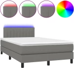 ΚΡΕΒΑΤΙ BOXSPRING ΜΕ ΣΤΡΩΜΑ & LED ΣΚ.ΓΚΡΙ 120X200 ΕΚ ΥΦΑΣΜΑΤΙΝΟ 3133302