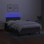 ΚΡΕΒΑΤΙ BOXSPRING ΜΕ ΣΤΡΩΜΑ & LED ΣΚ.ΓΚΡΙ 120X200 ΕΚ ΥΦΑΣΜΑΤΙΝΟ 3133302