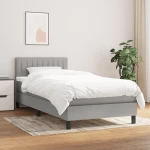ΚΡΕΒΑΤΙ BOXSPRING ΜΕ ΣΤΡΩΜΑ ΑΝΟΙΧΤΟ ΓΚΡΙ 100X200 ΕΚ. ΥΦΑΣΜΑΤΙΝΟ 3140193