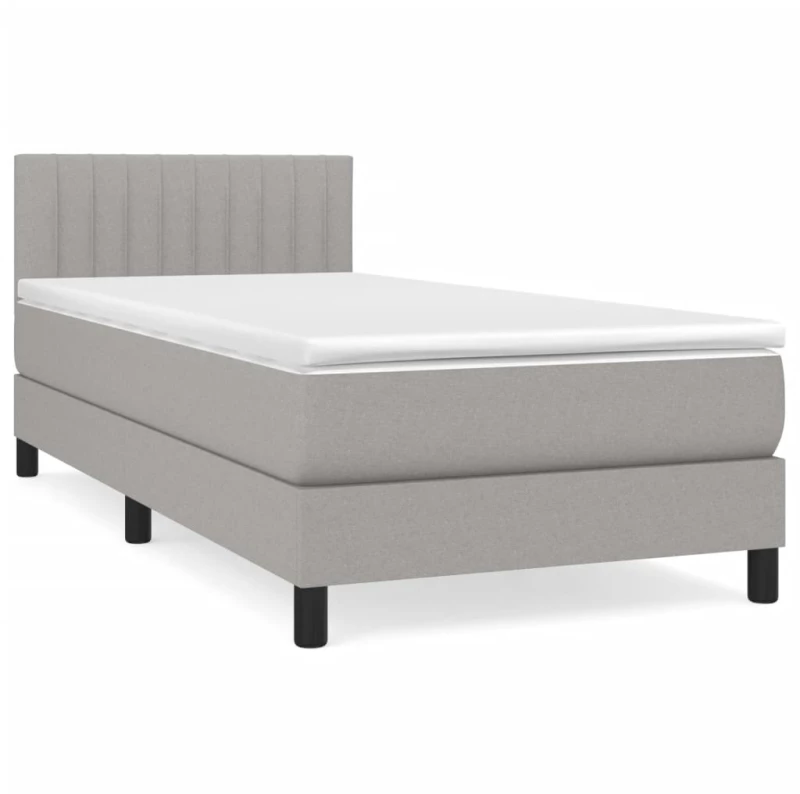ΚΡΕΒΑΤΙ BOXSPRING ΜΕ ΣΤΡΩΜΑ ΑΝΟΙΧΤΟ ΓΚΡΙ 100X200 ΕΚ. ΥΦΑΣΜΑΤΙΝΟ 3140193