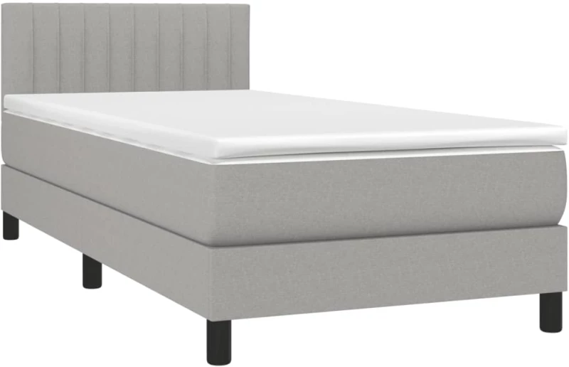ΚΡΕΒΑΤΙ BOXSPRING ΜΕ ΣΤΡΩΜΑ ΑΝΟΙΧΤΟ ΓΚΡΙ 100X200 ΕΚ. ΥΦΑΣΜΑΤΙΝΟ 3140193