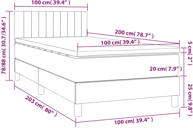 ΚΡΕΒΑΤΙ BOXSPRING ΜΕ ΣΤΡΩΜΑ ΑΝΟΙΧΤΟ ΓΚΡΙ 100X200 ΕΚ. ΥΦΑΣΜΑΤΙΝΟ 3140193