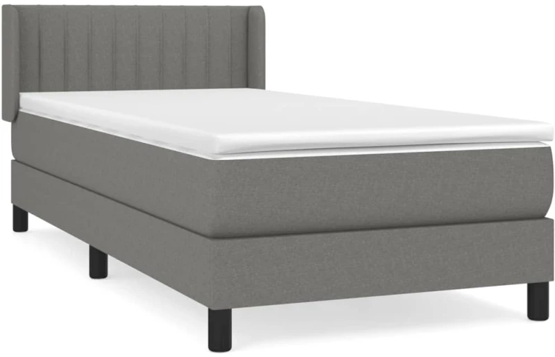 ΚΡΕΒΑΤΙ BOXSPRING ΜΕ ΣΤΡΩΜΑ ΣΚΟΥΡΟ ΓΚΡΙ 80X200 ΕΚ. ΥΦΑΣΜΑΤΙΝΟ 3129826