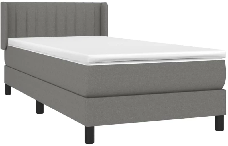ΚΡΕΒΑΤΙ BOXSPRING ΜΕ ΣΤΡΩΜΑ ΣΚΟΥΡΟ ΓΚΡΙ 80X200 ΕΚ. ΥΦΑΣΜΑΤΙΝΟ 3129826