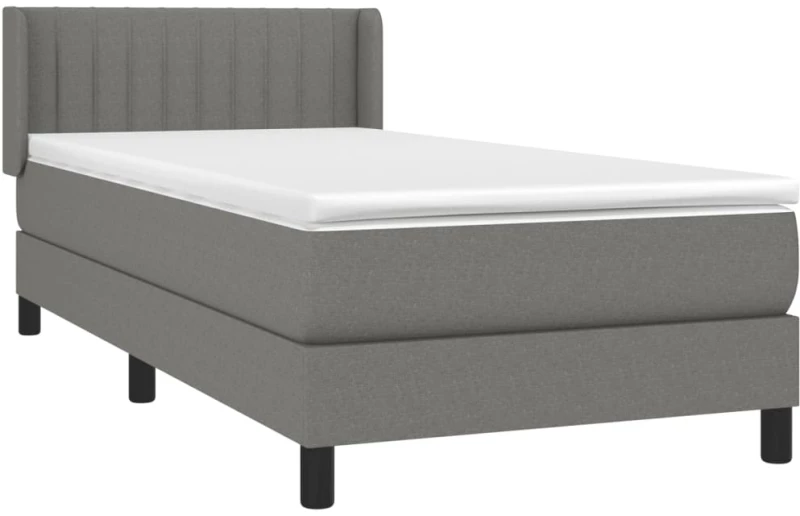 ΚΡΕΒΑΤΙ BOXSPRING ΜΕ ΣΤΡΩΜΑ ΣΚΟΥΡΟ ΓΚΡΙ 90X200 ΕΚ. ΥΦΑΣΜΑΤΙΝΟ 3129842
