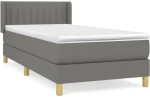 ΚΡΕΒΑΤΙ BOXSPRING ΜΕ ΣΤΡΩΜΑ ΣΚΟΥΡΟ ΓΚΡΙ 80X200 ΕΚ. ΥΦΑΣΜΑΤΙΝΟ 3130386