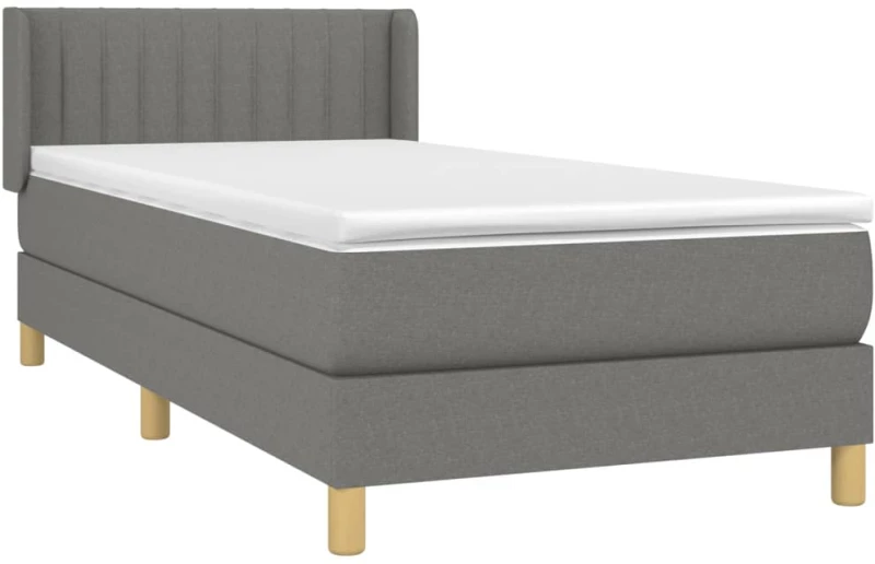 ΚΡΕΒΑΤΙ BOXSPRING ΜΕ ΣΤΡΩΜΑ ΣΚΟΥΡΟ ΓΚΡΙ 80X200 ΕΚ. ΥΦΑΣΜΑΤΙΝΟ 3130386