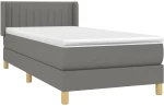 ΚΡΕΒΑΤΙ BOXSPRING ΜΕ ΣΤΡΩΜΑ ΣΚΟΥΡΟ ΓΚΡΙ 80X200 ΕΚ. ΥΦΑΣΜΑΤΙΝΟ 3130386