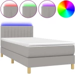 ΚΡΕΒΑΤΙ BOXSPRING ΜΕ ΣΤΡΩΜΑ & LED ΑΝ.ΓΚΡΙ 90X200 ΕΚ. ΥΦΑΣΜΑΤΙΝΟ 3133845