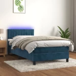 ΚΡΕΒΑΤΙ BOXSPRING ΜΕ ΣΤΡΩΜΑ & LED ΣΚ. ΜΠΛΕ 90X200 ΕΚ. ΒΕΛΟΥΔΙΝΟ 3134505