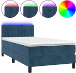 ΚΡΕΒΑΤΙ BOXSPRING ΜΕ ΣΤΡΩΜΑ & LED ΣΚ. ΜΠΛΕ 90X200 ΕΚ. ΒΕΛΟΥΔΙΝΟ 3134505