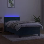 ΚΡΕΒΑΤΙ BOXSPRING ΜΕ ΣΤΡΩΜΑ & LED ΣΚ. ΜΠΛΕ 90X200 ΕΚ. ΒΕΛΟΥΔΙΝΟ 3134505