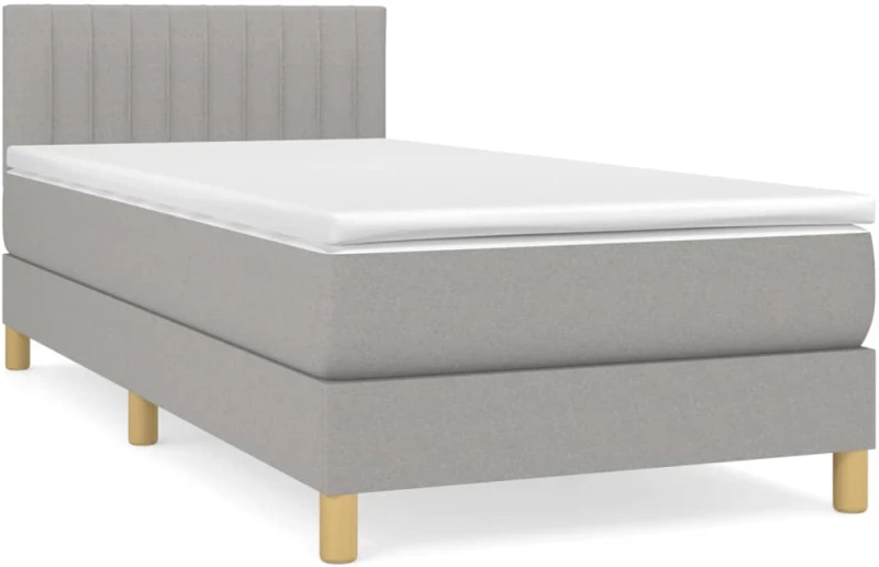 ΚΡΕΒΑΤΙ BOXSPRING ΜΕ ΣΤΡΩΜΑ ΑΝΟΙΧΤΟ ΓΚΡΙ 90X200 ΕΚ. ΥΦΑΣΜΑΤΙΝΟ 3140745