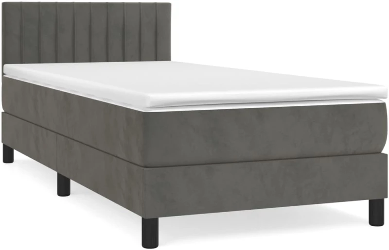 ΚΡΕΒΑΤΙ BOXSPRING ΜΕ ΣΤΡΩΜΑ ΣΚΟΥΡΟ ΓΚΡΙ 90X200 ΕΚ. ΒΕΛΟΥΔΙΝΟ 3141402
