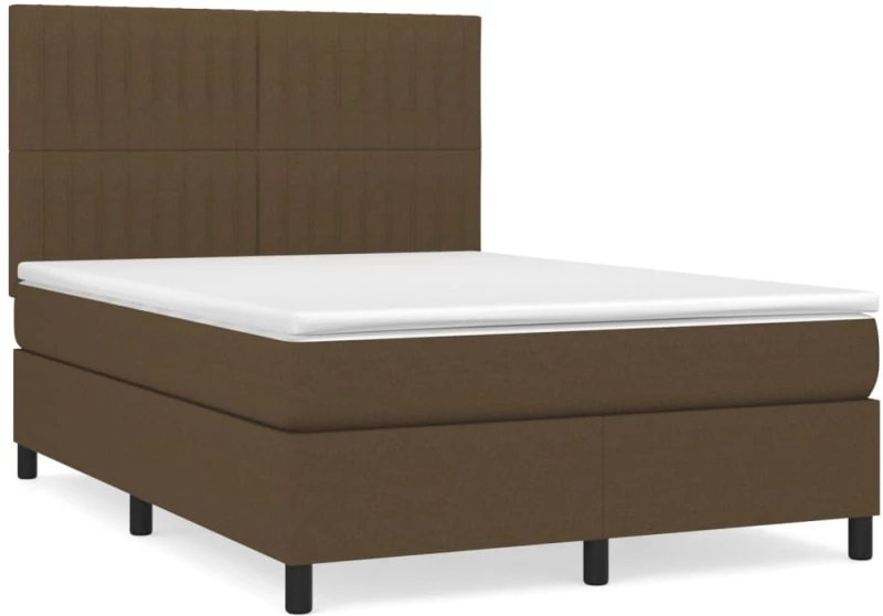 ΚΡΕΒΑΤΙ BOXSPRING ΜΕ ΣΤΡΩΜΑ ΣΚΟΥΡΟ ΚΑΦΕ 140X190 ΕΚ. ΥΦΑΣΜΑΤΙΝΟ 3141932