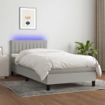 ΚΡΕΒΑΤΙ BOXSPRING ΜΕ ΣΤΡΩΜΑ & LED ΑΝ.ΓΚΡΙ 90X190 ΕΚ. ΥΦΑΣΜΑΤΙΝΟ 3133277