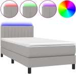 ΚΡΕΒΑΤΙ BOXSPRING ΜΕ ΣΤΡΩΜΑ & LED ΑΝ.ΓΚΡΙ 90X190 ΕΚ. ΥΦΑΣΜΑΤΙΝΟ 3133277