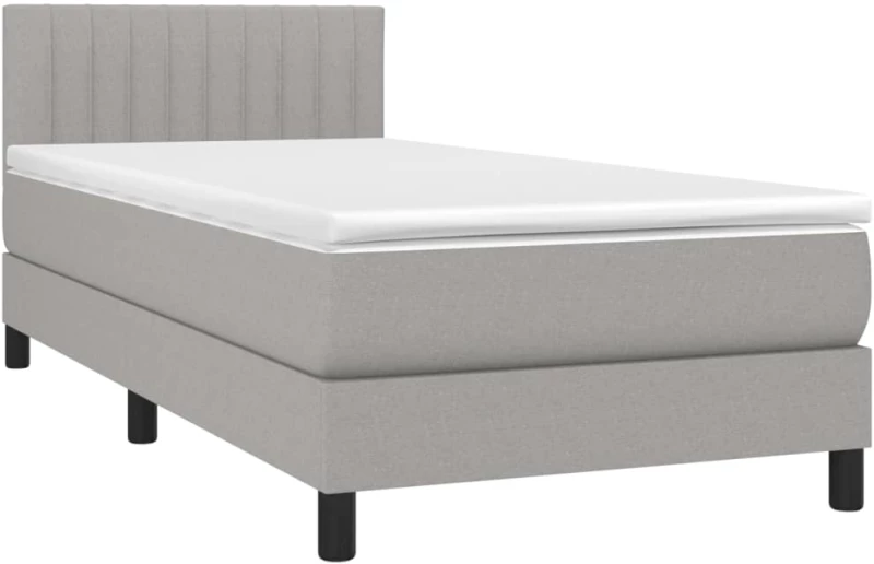 ΚΡΕΒΑΤΙ BOXSPRING ΜΕ ΣΤΡΩΜΑ & LED ΑΝ.ΓΚΡΙ 90X190 ΕΚ. ΥΦΑΣΜΑΤΙΝΟ 3133277