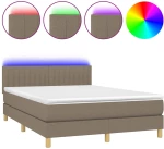 ΚΡΕΒΑΤΙ BOXSPRING ΜΕ ΣΤΡΩΜΑ & LED TAUPE 140X200 ΕΚ. ΥΦΑΣΜΑΤΙΝΟ 3133881